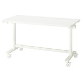 MITTZON foldable table with castors, white, 140x70 cm