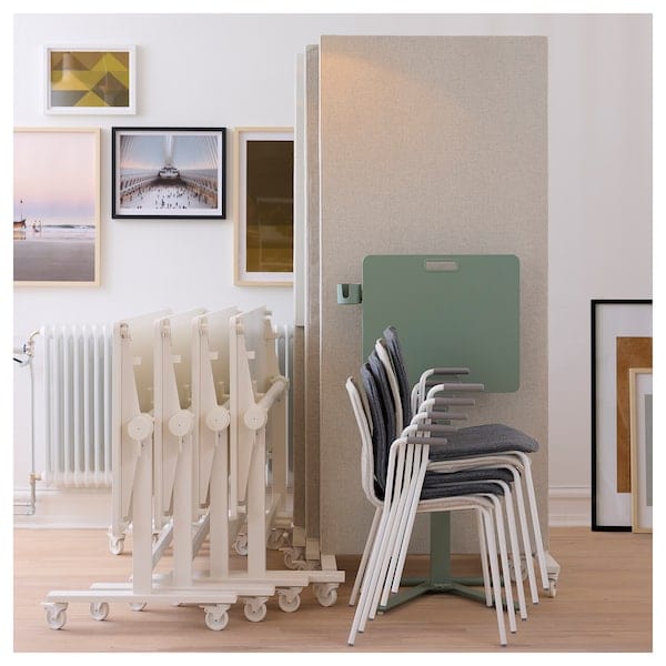 Ikea MITTZON - Foldable table with castors, white, 140x70 cm