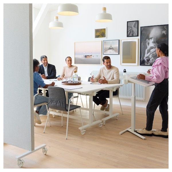 Ikea MITTZON - Foldable table with castors, white, 140x70 cm