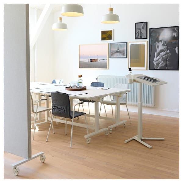 Ikea MITTZON - Foldable table with castors, white, 140x70 cm