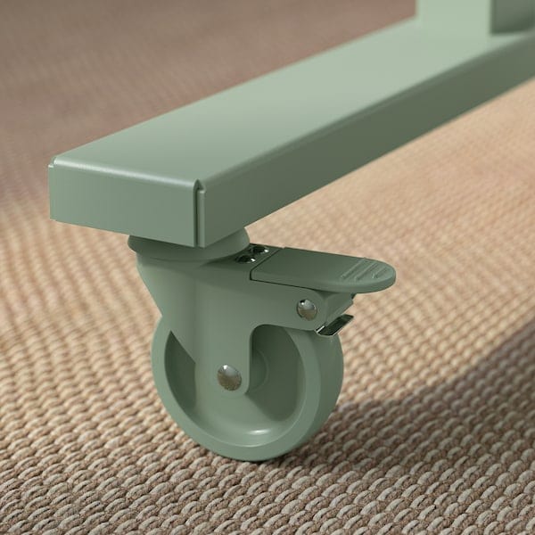 Ikea MITTZON - Foldable table with castors, green, 140x70 cm