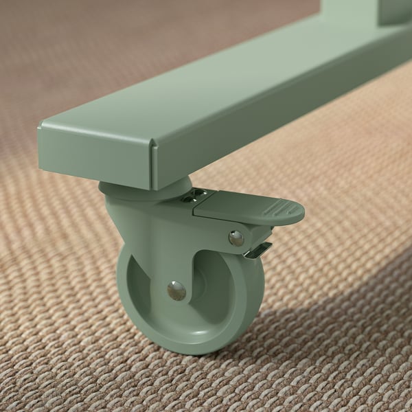 MITTZON - Foldable table with castors, green, 140x70 cm