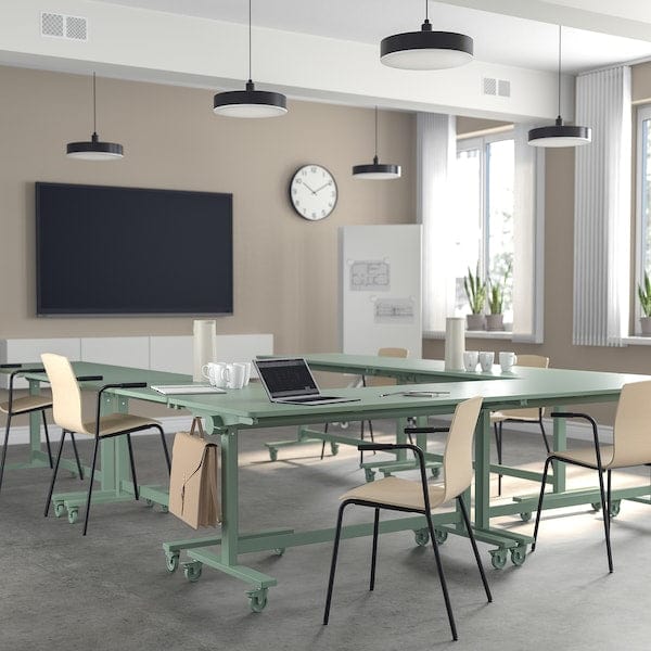 Ikea MITTZON - Foldable table with castors, green, 140x70 cm