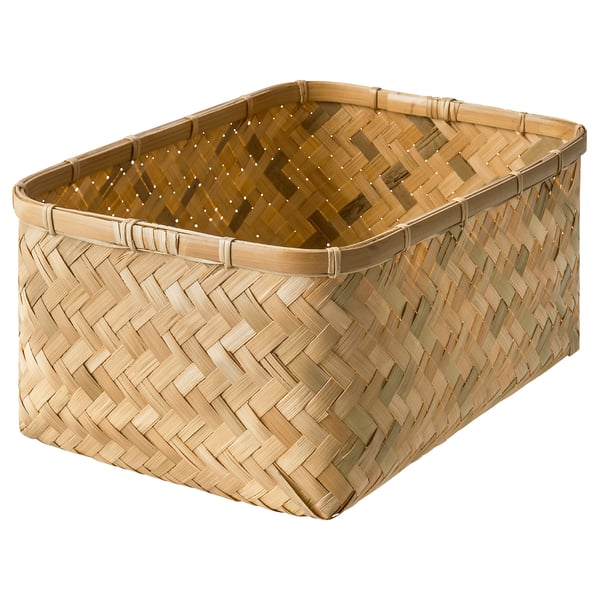 MJÖLKKANNA basket, bamboo, 25x35x18 cm