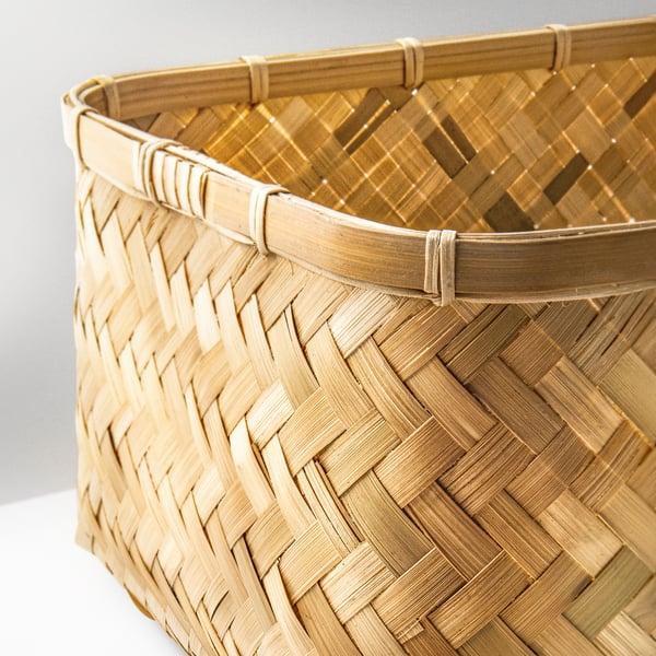 MJÖLKKANNA basket, bamboo, 25x35x18 cm