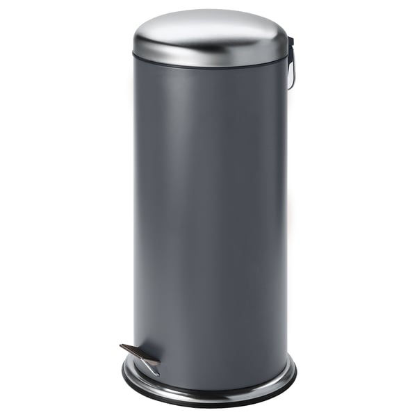 MJÖSA - MJÖSA Pedal bin, dark grey, 30 l