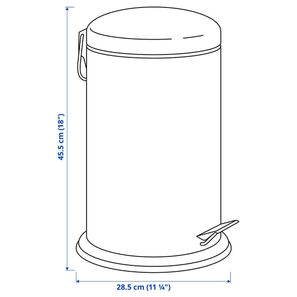 MJÖSA pedal bin, dark grey, 12 l
