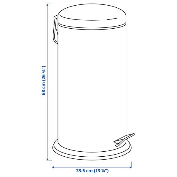 MJÖSA pedal bin, dark grey, 30 l