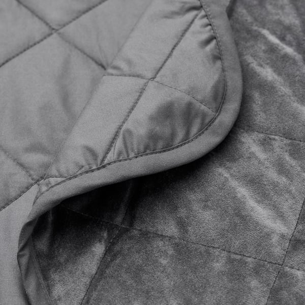 MJUKPLISTER - MJUKPLISTER Bedspread, dark grey, 260x250 cm