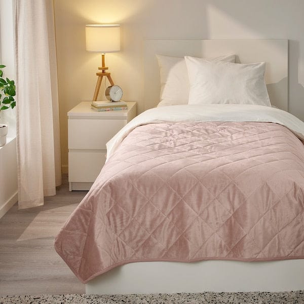 Ikea MJUKPLISTER - Bedspread, light pink, 160x250 cm
