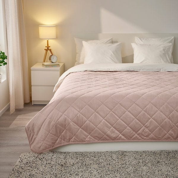 Ikea MJUKPLISTER - Bedspread, light pink, 260x250 cm