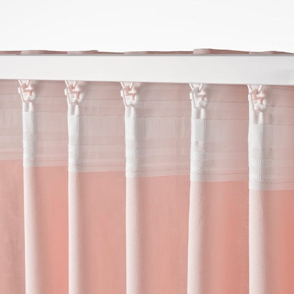 Ikea MOALISA Curtains, 1 pair - pale pink/pink 145x300 cm