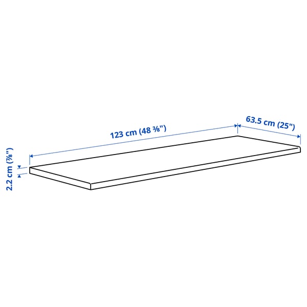 MÖCKLERYD worktop, white/laminate, 123x2.2 cm