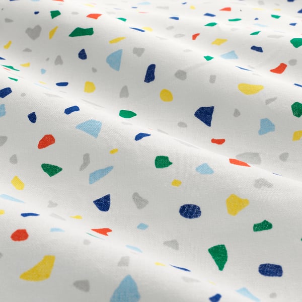 MÖJLIGHET duvet cover and pillowcase, white/mosaic patterned, 150x200/50x80 cm