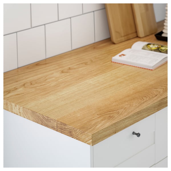 MÖLLEKULLA worktop, oak/veneer, 246x3.8 cm