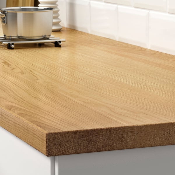 MÖLLEKULLA worktop, oak/veneer, 246x3.8 cm