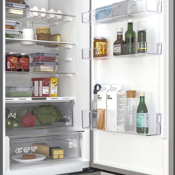 MÖLNÅS - Refrigerator/freezer, IKEA 700 freestanding/color stainless steel,249/106 l