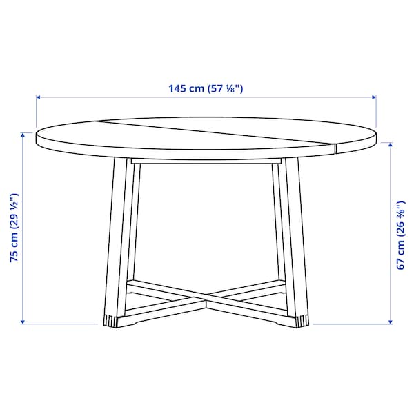 MÖRBYLÅNGA / GRÖNSTA - Table and 4 chairs with armrests, oak veneer brown stained/white, 145 cm