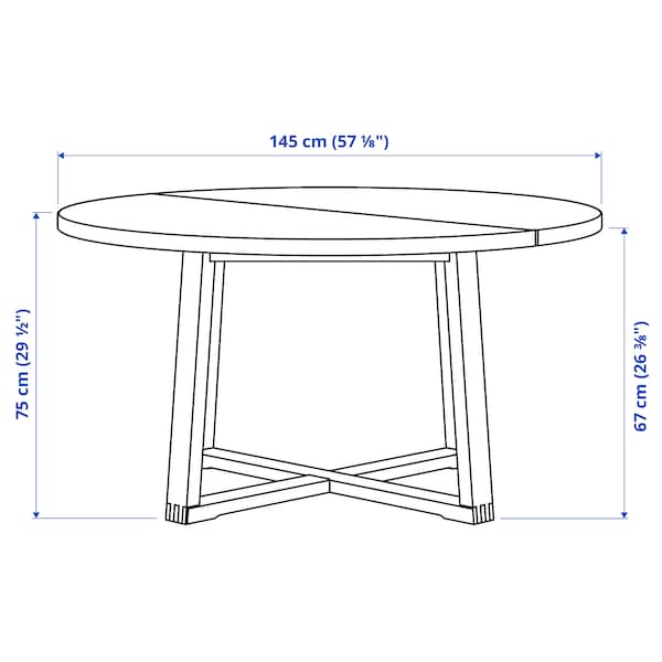 Ikea MÖRBYLÅNGA / GRÖNSTA - Table and 4 chairs with armrests, oak veneer brown stained/white, 145 cm