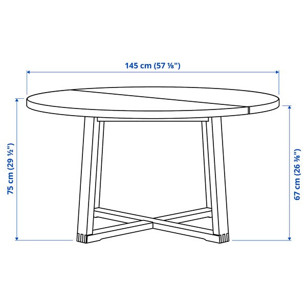 MÖRBYLÅNGA / MÅRENÄS - Table and 4 chairs with armrests , 145 cm