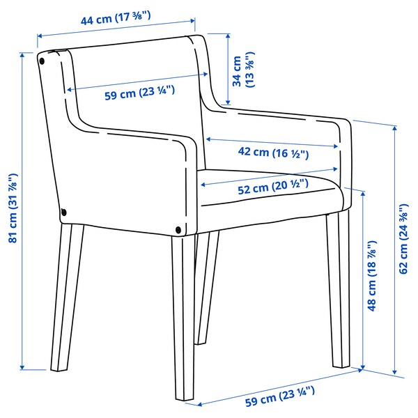 MÖRBYLÅNGA / MÅRENÄS - Table and 4 chairs with armrests , 145 cm