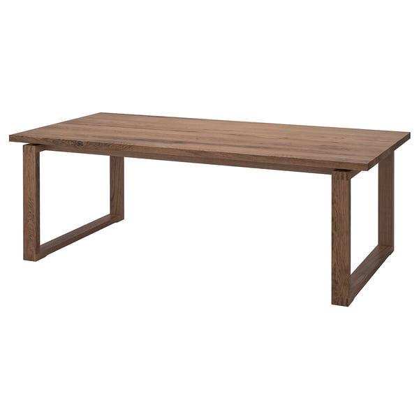 MÖRBYLÅNGA table, oak veneer brown stained, 220x100 cm