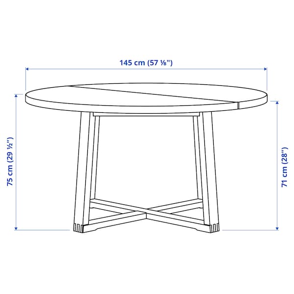 MÖRBYLÅNGA - Table, oak veneer brown stained, 145 cm