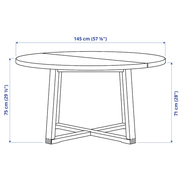 Ikea MÖRBYLÅNGA - Table, oak veneer brown stained, 145 cm