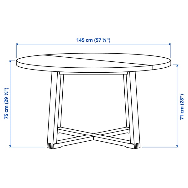 MÖRBYLÅNGA - Table, oak veneer brown stained, 145 cm