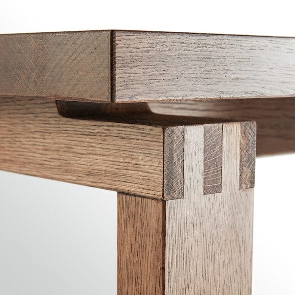 Ikea MÖRBYLÅNGA / TOSSBERG - Table and 6 chairs, stained oak veneer brown/Gunnared dark gray black,220x100 cm