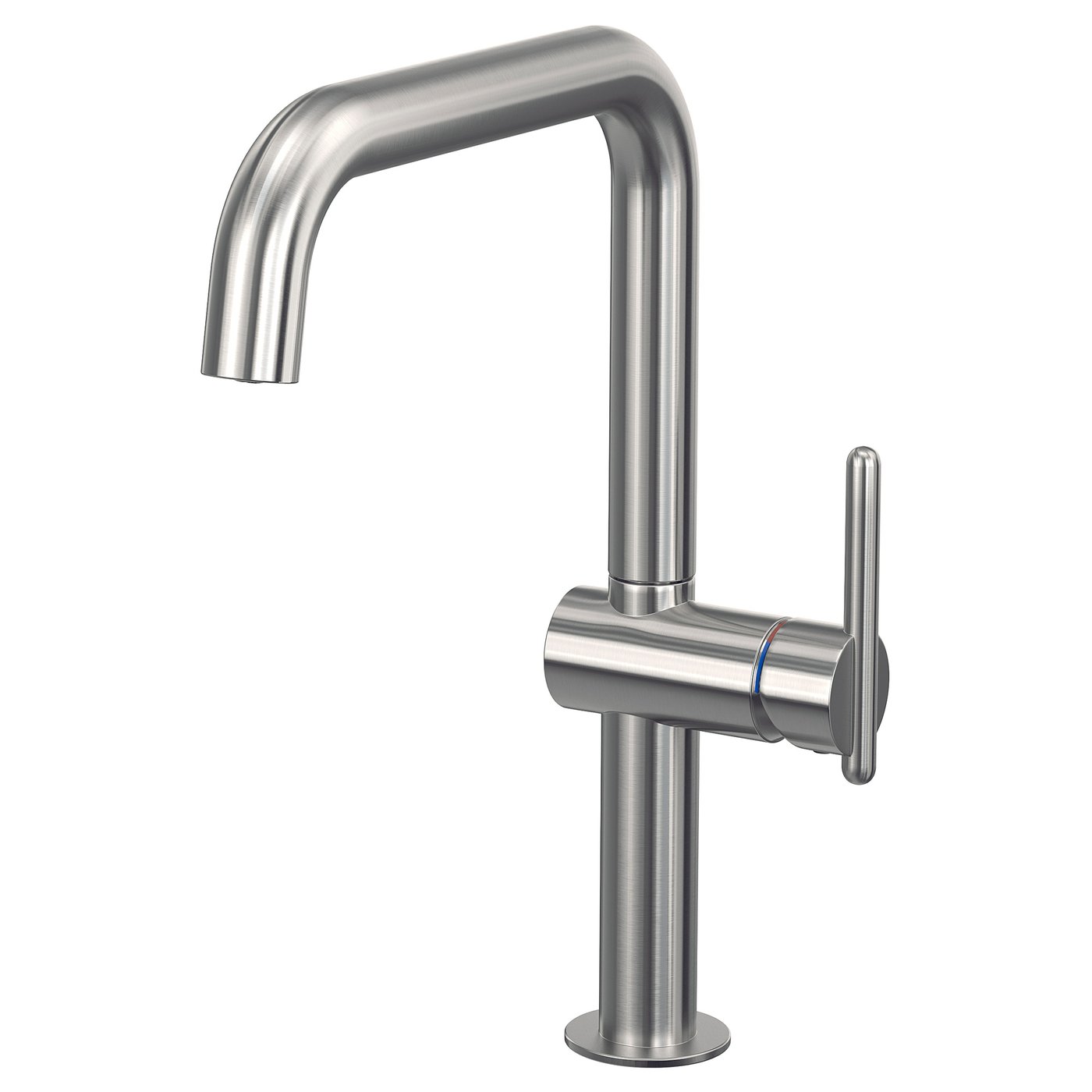 MÖRKASJÖN kitchen mixer tap single side lever, stainless steel colour