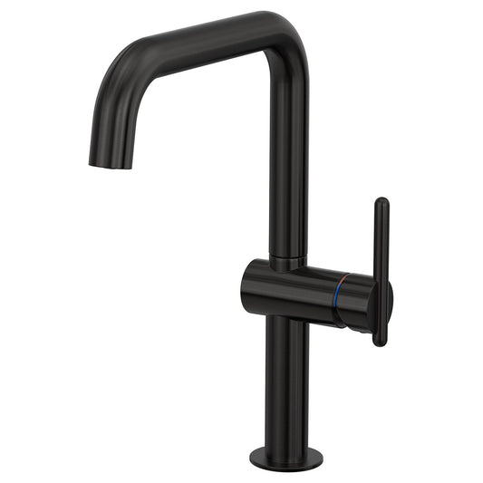 MÖRKASJÖN kitchen mixer tap single side lever, black
