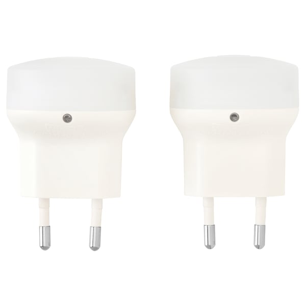 MÖRKRÄDD LED nightlight with sensor, white, 45 mm, 2 pack