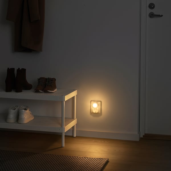 MÖRKRÄDD LED nightlight with sensor, white, 45 mm, 2 pack