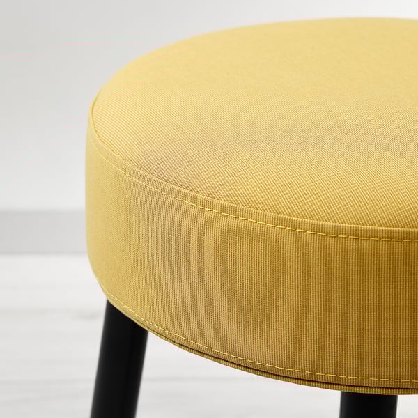MÖRTFORS pouffe, Diseröd dark yellow, 47x47 cm