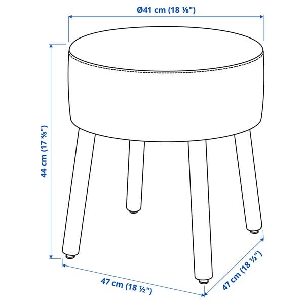 Ikea MÖRTFORS - Pouf, Diseröd grigio,47x47 cm