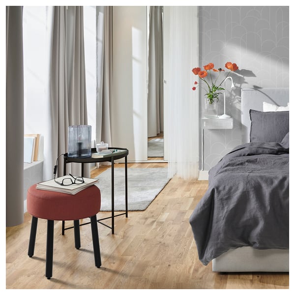 MÖRTFORS pouffe, Diseröd red, 47x47 cm