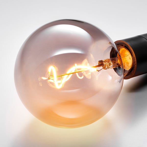 MOLNART LED bulb E27 140 lumens - transparent glass globe gray 125 mm , 125 mm