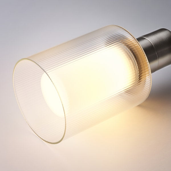 MOLNART - LED bulb E27 150 lumen, cylinder glass/striped, 110 mm