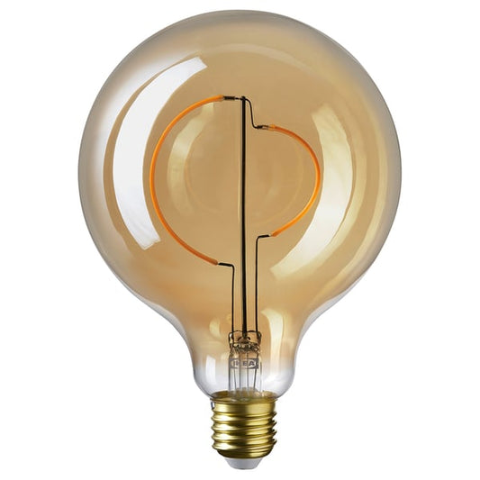 MOLNART LED bulb E27 150 lumens, brown clear glass globe, 125mm