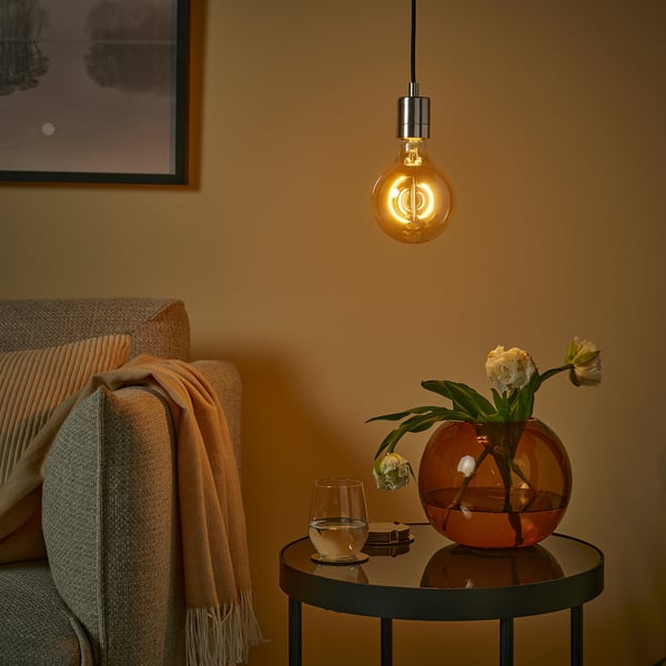 MOLNART LED bulb E27 150 lumen, globe brown clear glass, 125 mm