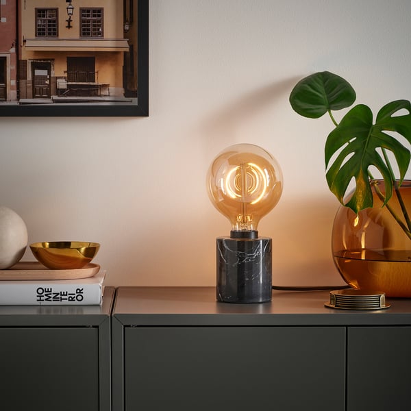 MOLNART LED bulb E27 150 lumens, brown clear glass globe, 125mm