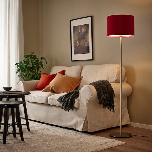 Ikea MOLNSKIKT - Lamp shade, dark red velvet, 33 cm