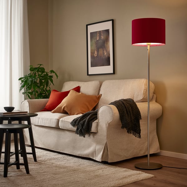 MOLNSKIKT lamp shade, dark red velvet, 33 cm