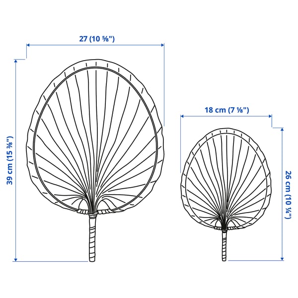 MOLNSKOG - MOLNSKOG Wall decoration, set of 2, palm leaf handmade