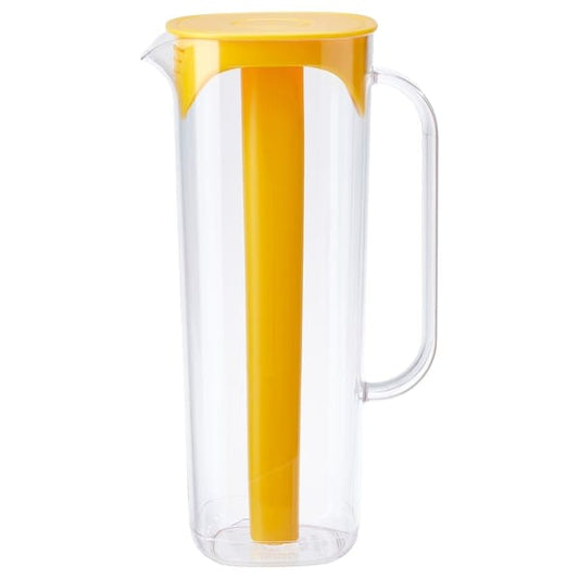 Ikea MOPPA - Jug with lid, transparent/yellow, 1.7 l