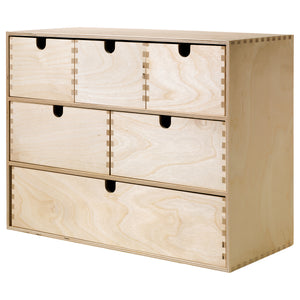 MOPPE mini chest of drawers, birch plywood, 42x18x32 cm