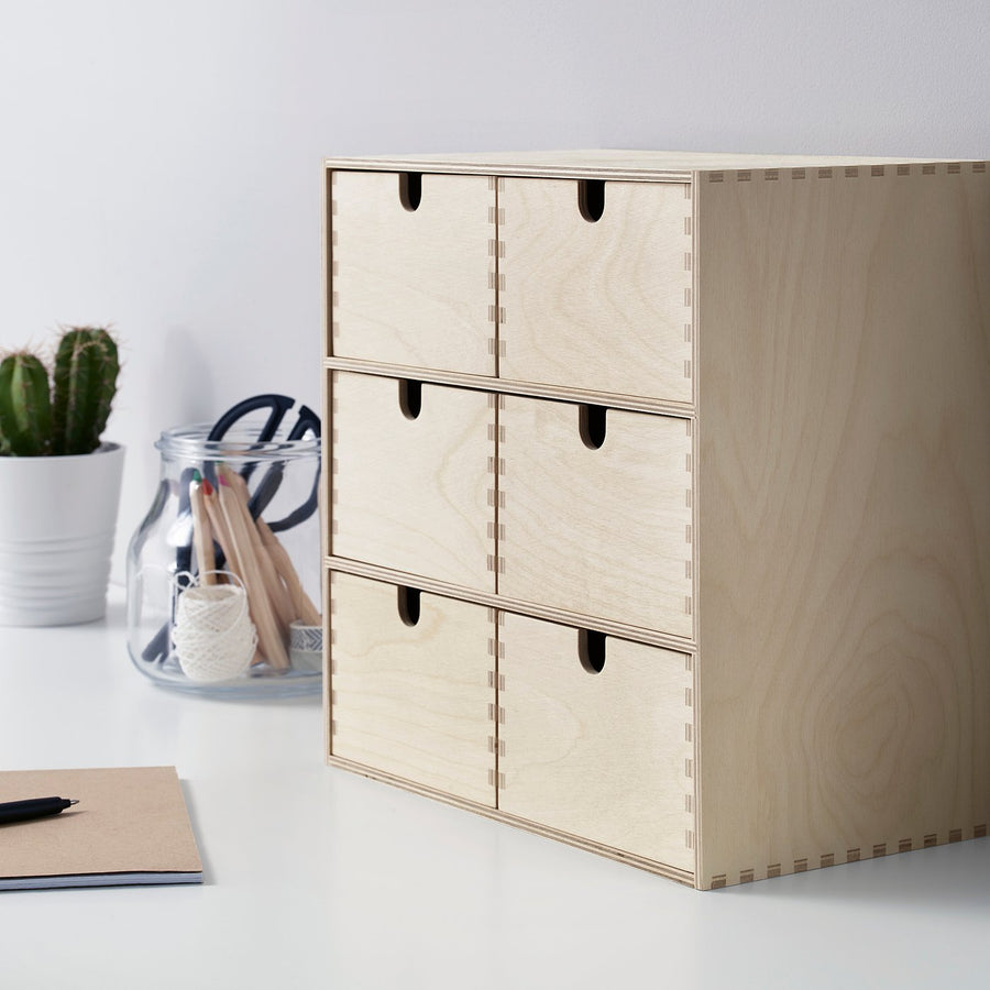 MOPPE mini chest of drawers, birch plywood, 31x18x32 cm