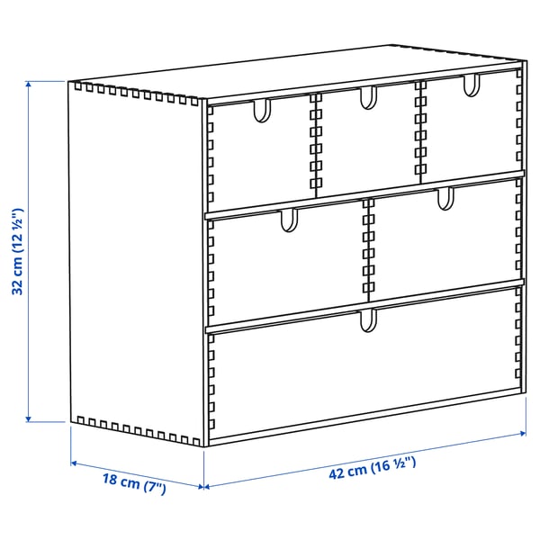 MOPPE mini chest of drawers, pine, 42x18x32 cm