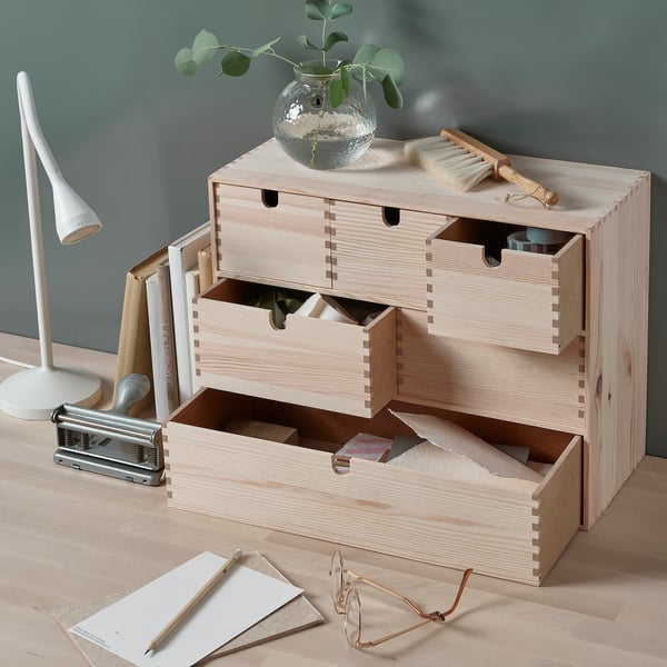 MOPPE mini chest of drawers, pine, 42x18x32 cm